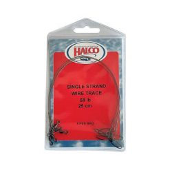 Wire Line And Trace Halco Single Strand 58lb Trace Wire 25cm - 5pk